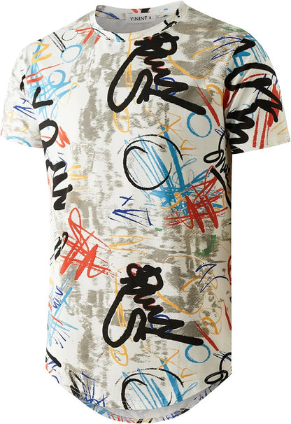 YININF Mens Hipster Hip Hop Short Sleeve Print T-Shirt Shirts Men