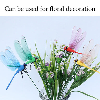 Outdoor Dragonfly, Garden Decoration,3D Artificial Dragonfly Clip,New Courtyard Decoration (16PCS)