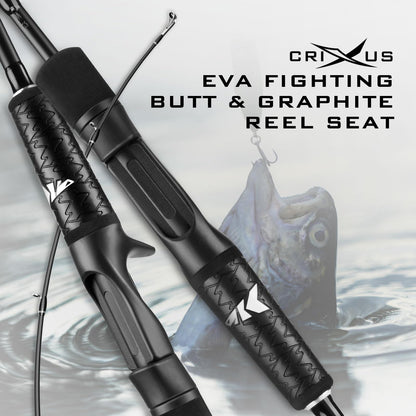 KastKing Crixus Fishing Rods,IM6 Graphite Spinning Rod & Casting Rod W/Zirconium Oxide Ring Stainless Steel Guides, SuperPolymer Handle