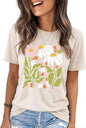 IRISGOD Womens Graphic Tees Casual Summer Short Sleeve Vintage T Shirts Tops