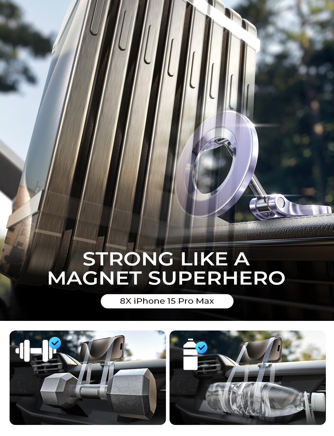 LISEN for MagSafe Car Mount for iPhone 17 Pro Max [24 Strong Magnets] Classic Magnetic Phone Holder for Car Dashboard, Magnet Phone Mount Car Cell Phone Holder for iPhone 17 Pro Max Air 16 15 14 13 12