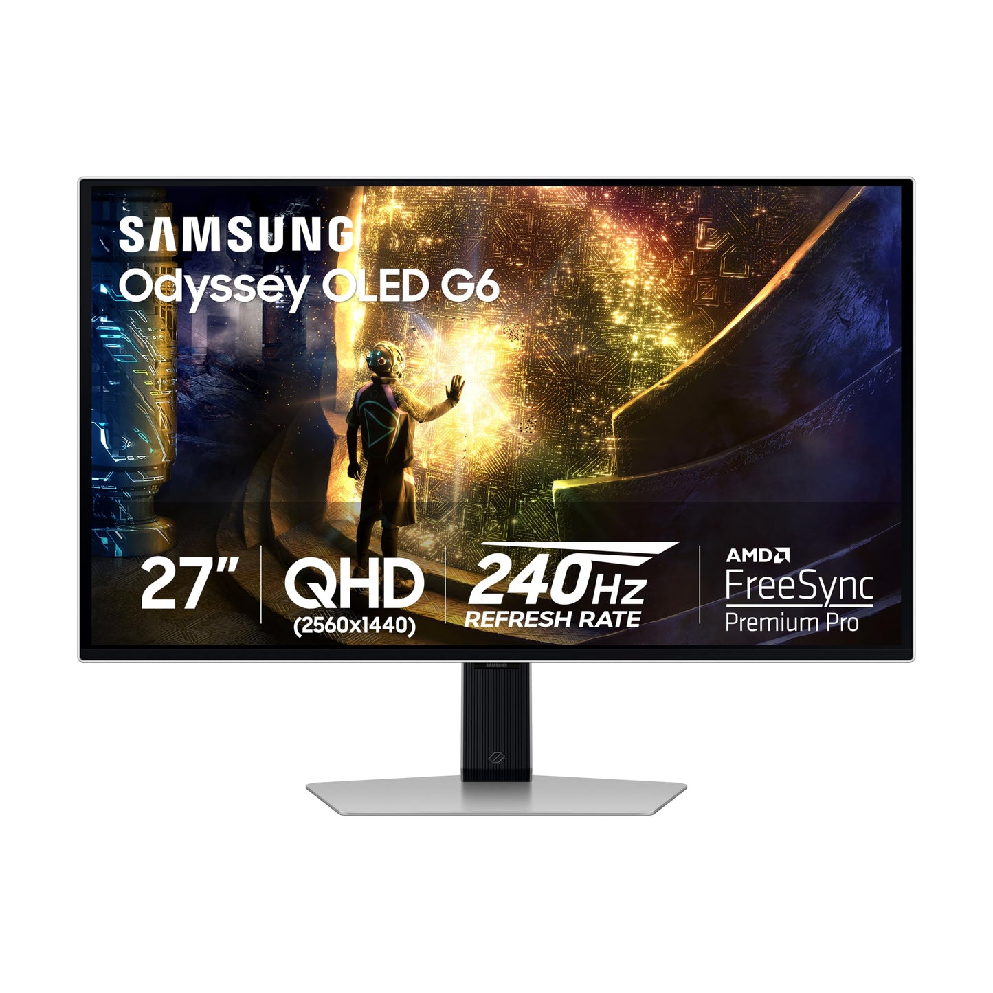 Samsung 27” Odyssey OLED G6 G60SF QHD QD-OLED Gaming Monitor, 500Hz Refresh Rate, 0.03ms (GtG) Response Time, G-Sync Compatible, VESA DisplayHDR TrueBlack 500, LS27FG602SNXZA, 2025, 3 Yr Warranty