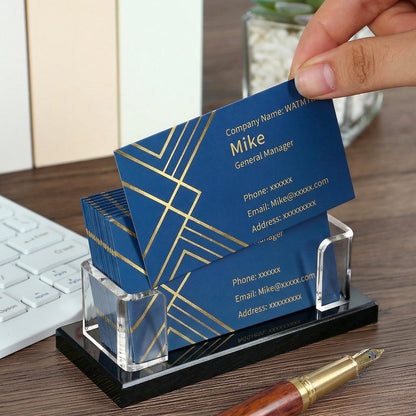 1 Pcs Acrylic Business Card Holder, Clear Horizontal Business Card Display Stand, Acrylic Cards Display Holder for Desk Accessories Women and Men Office Exhibition