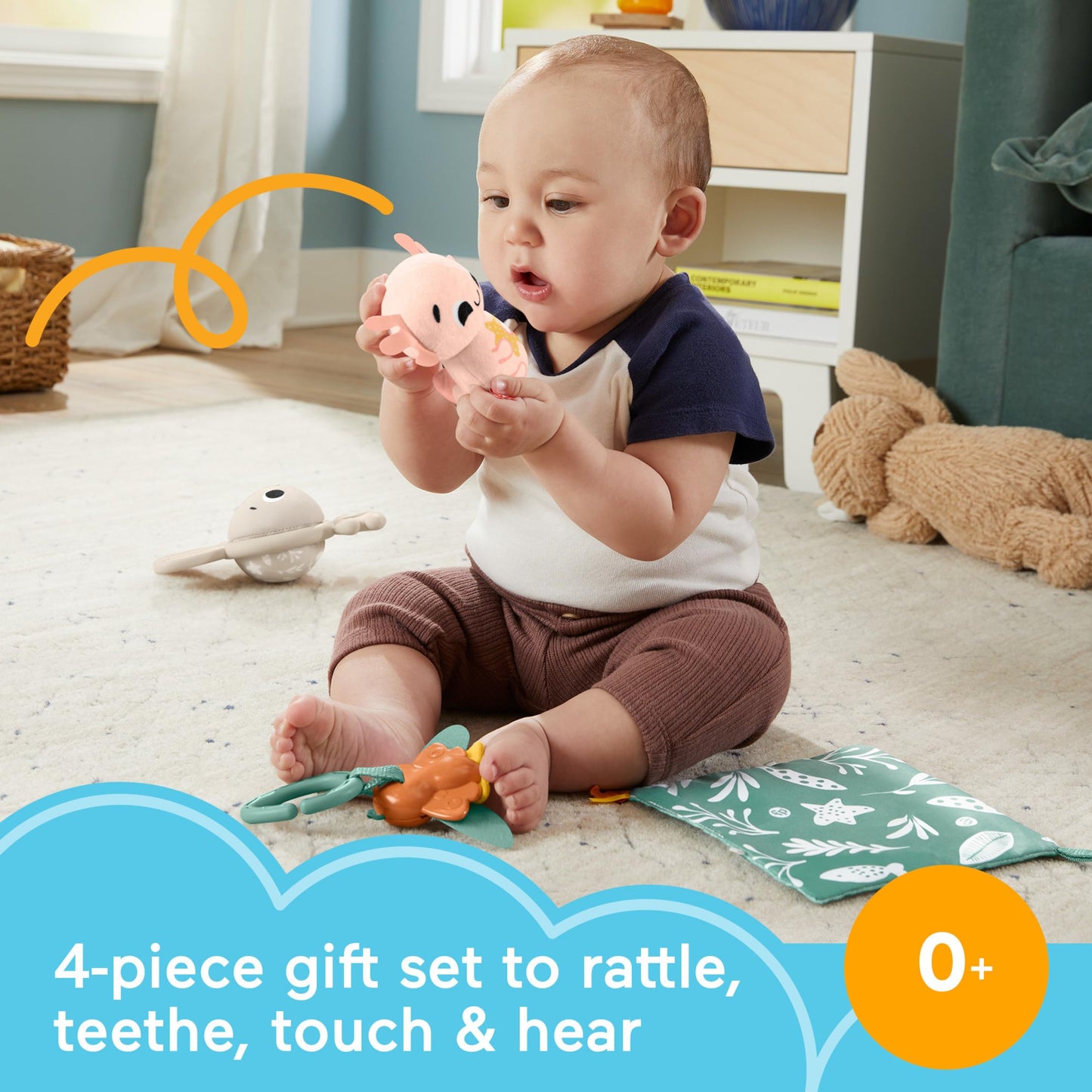 Fisher-Price Baby Toys Taco Tuesday Set, 3 Pretend Food Rattle & Sensory Activities for Newborns Ages 3+ Months