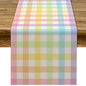 Pudodo Easter Buffalo Plaid Check Table Runner Spring Holiday Farmhouse Fireplace Kitchen Dining Room Home Party Decoration (13" x 72")