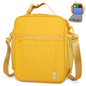 NOL Nylon Waterproof Kids Lunch Bag, Insulated Lunch Bag, Lunch box Cooler, Reusable, Zip Closure with Buckle Handle Holds Lunch Box, Snacks & Water Bottle for School Work, Cream