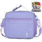 NOL Nylon Waterproof Kids Lunch Bag, Insulated Lunch Bag, Lunch box Cooler, Reusable, Zip Closure with Buckle Handle Holds Lunch Box, Snacks & Water Bottle for School Work, Cream