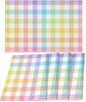 Pudodo Easter Buffalo Plaid Check Table Runner Spring Holiday Farmhouse Fireplace Kitchen Dining Room Home Party Decoration (13" x 72")