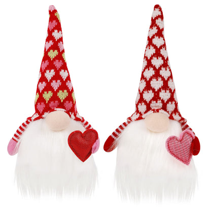 Juegoal 2 Pack Lighted Bunny Easter Gnome, 11" Handmade Scandinavian Swedish Tomte, Light Up Elf Easter Present, Battery Operated Rabbit Gifts Spring Tabletop Holiday Decorations