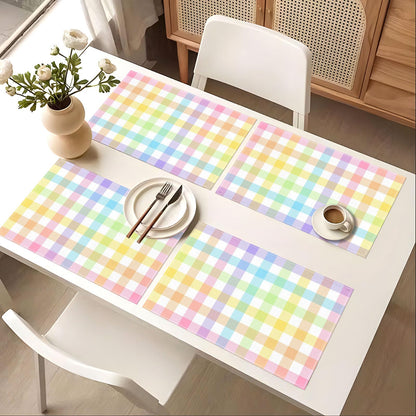 Pudodo Easter Buffalo Plaid Check Table Runner Spring Holiday Farmhouse Fireplace Kitchen Dining Room Home Party Decoration (13" x 72")