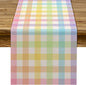 Pudodo Easter Buffalo Plaid Check Table Runner Spring Holiday Farmhouse Fireplace Kitchen Dining Room Home Party Decoration (13" x 72")