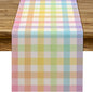 Pudodo Easter Buffalo Plaid Check Table Runner Spring Holiday Farmhouse Fireplace Kitchen Dining Room Home Party Decoration (13" x 72")