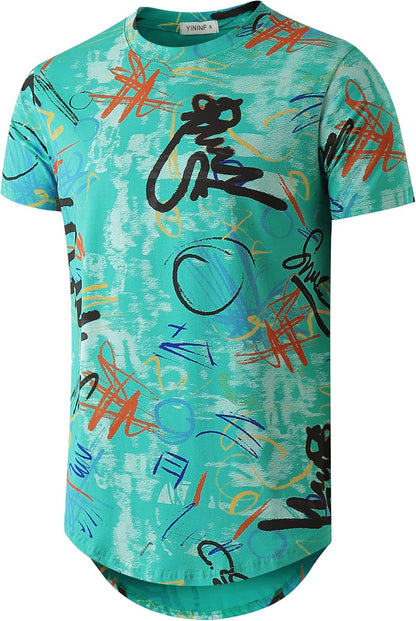 YININF Mens Hipster Hip Hop Short Sleeve Print T-Shirt Shirts Men