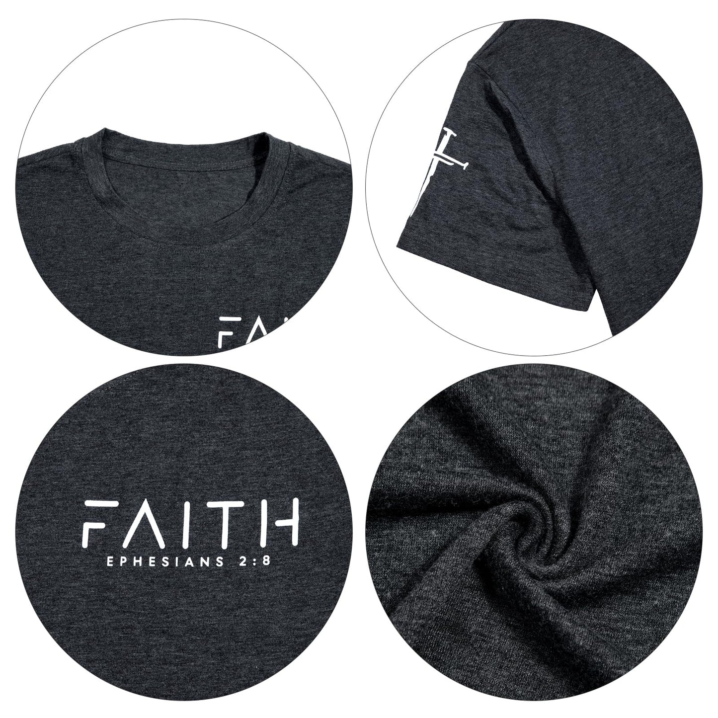 Christian Shirts for Men:Faith Cross Printed T-Shirts Christian Gifts for Men Jesus Shirts Holy Bible Tees