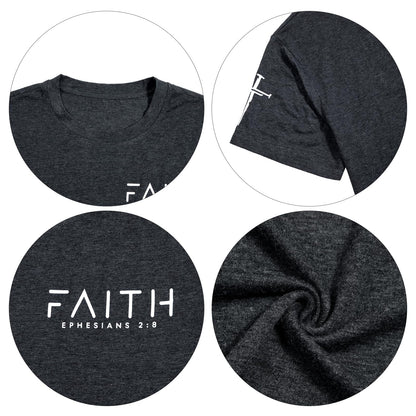 Christian Shirts for Men:Faith Cross Printed T-Shirts Christian Gifts for Men Jesus Shirts Holy Bible Tees