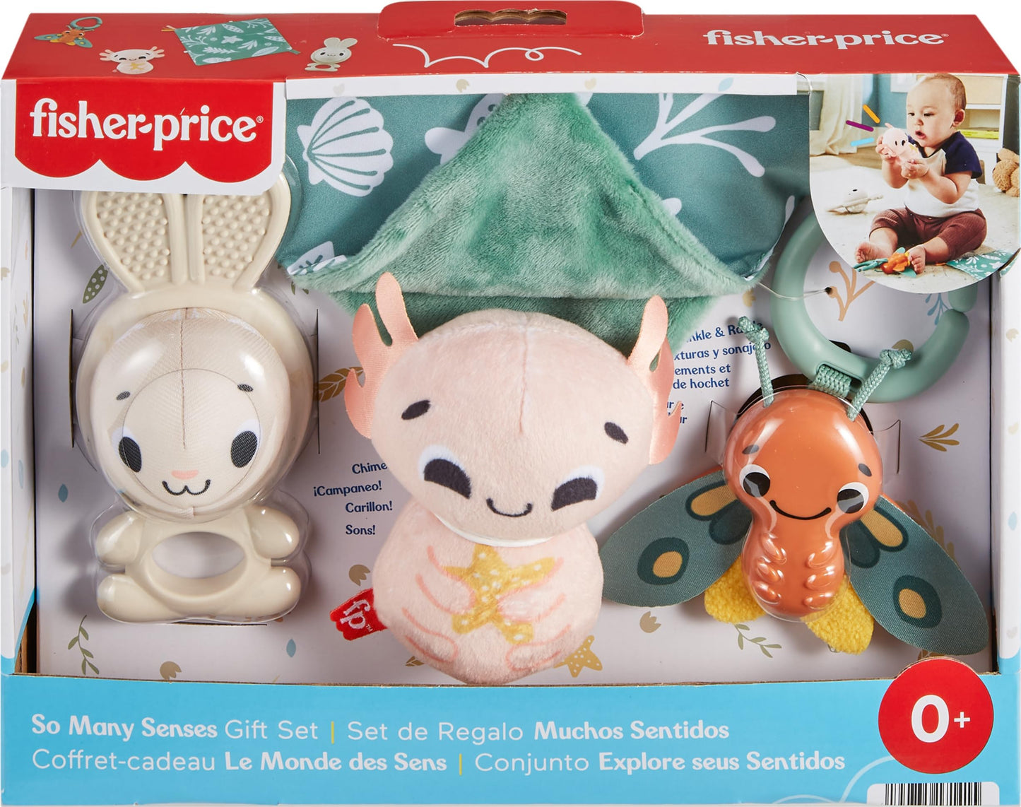 Fisher-Price Baby Toys Taco Tuesday Set, 3 Pretend Food Rattle & Sensory Activities for Newborns Ages 3+ Months